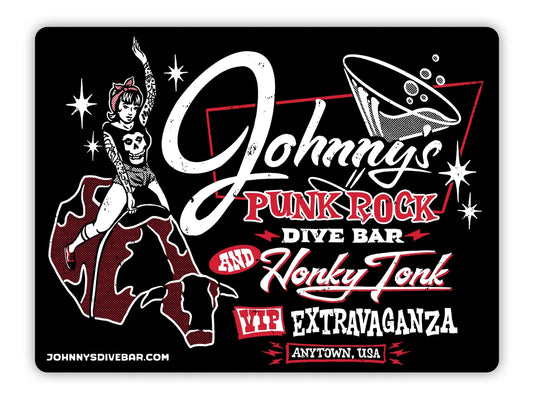 Johnny's Dive Bar - Mechanical Bull Girl Sticker