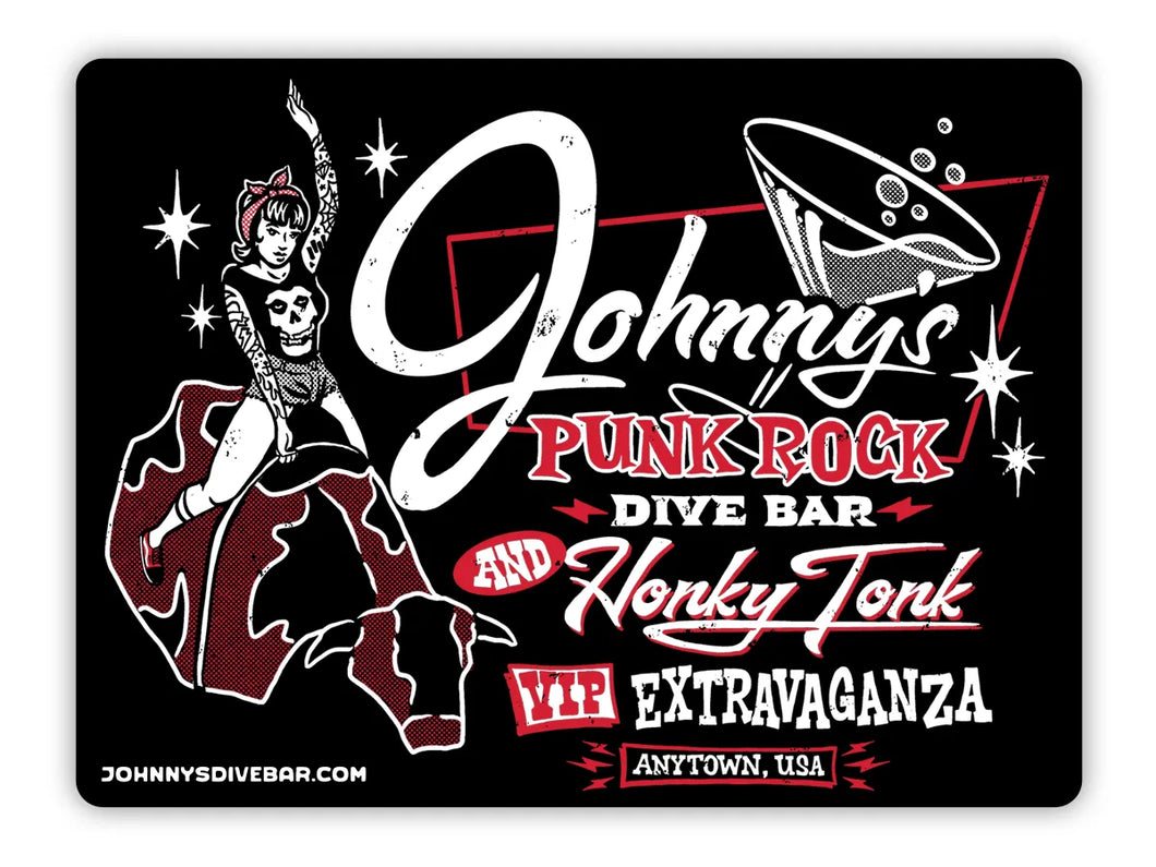 Johnny's Dive Bar - Mechanical Bull Girl Sticker